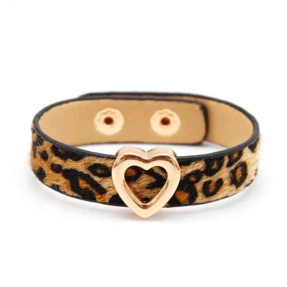 Leopard Print‎ Heart Bracelet